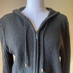 Vintage Giannetti Wool Zip Hoodie Petite Large Green Ribbed Knit Sweater Jacket Size undefined Photo 2