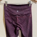 Lululemon  Wunder Under Leggings maroon Geometric Cropped high rise Photo 2