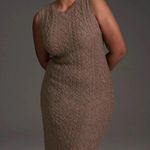 Anthropologie Current Air Cable-Knit Midi Brown Sweater Dress Plus Size 2X Photo 11