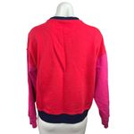 Terez  Cotton Pink Red Blue Crew Neck Colorblock Pullover Sweatshirt Top Size S Photo 1
