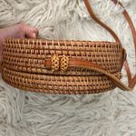 Round Woven wicker Tan Crossbody Bag Brown Photo 6