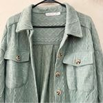 Altar'd State Altar’d State Seafoam Green Knit Shacket Photo 2