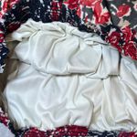 Christopher & Banks  V Neck Blouse Womens Medium Red Floral Print Business Chifon Photo 12