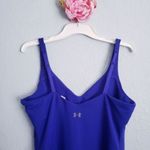 Under Armour ‎ Royal Blue V-neck Athletic Tank Built In Bra Photo 3