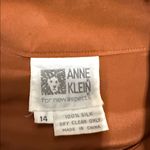 Anne Klein Vintage  Silk Brown Hidden Button Top Blouse, Size 14 Photo 1