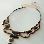 Free People NWT Lately Necklace Black Gold Boho π€π Photo 0