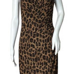 Ralph Lauren Lauren Ralph Lauren Dress Brown Black Cheetah Print Sheath Chic Edgy Career Photo 0
