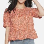 Popsugar Peplum Printed Top Photo 0