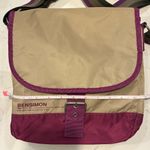 Bensimon Color Block Tan Purple Sporty French Messenger Bag Photo 14