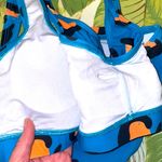 NWT | PINE Blue Leopard Split Back High Waist Bikini | Size Medium Photo 6