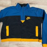 Nike Half Zip Polar Crop Jacket Womens Medium Blue Black Orange Photo 0
