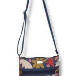 Fossil Blake Abstract Floral Crossbody Purse-Adjustable Strap-Outside Pockets Photo 1