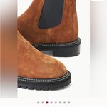 Staud Dutch Chelsea Boots Brown Suede with White Stitching Size 9 Photo 2