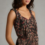 Motherhood Maternity Oh Baby  Tank Size Small Black Print Boho Tourist Ikat NEW‎ Photo 0