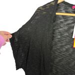 Catherine Malandrino NWT Women’s Open Knit Slub Cardigan in Black Size L Photo 5