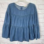 Madewell  Medium Denim Tiered Blouse Photo 2
