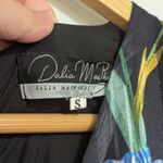 Dalia MacPhee Floral Ruffle Wrap Mini Dress V Neck Tiered Layered 3/4 Sleeve Black Photo 3