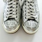 Burberry  Silver Sneaker Size 40 Fashion Trainer Perforated Logo Rubber Soles Photo 2