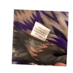 Parker  Silk Blouse or Mini Dress Size L Purple Chevron Bell Flare Sleeve Cut Out Photo 12