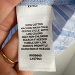 Abound  Blue Striped Puff Sleeve Square Neck Tie Front Crop Top Womens L Photo 3