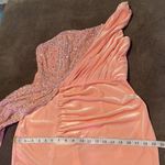 Women’s Full Length One Shoulder Pink Velvet Sequined Dress Leg Slit Size 12 Photo 10