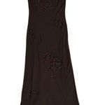 Sue Wong Nocturne Brown Maxi Dress‎ Formal Evening Embroidered Applique Sz 6 Photo 0