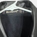 BLANK NYC Women's Black Vegan Leather Shirt Jacket Shacket Size S Photo 3