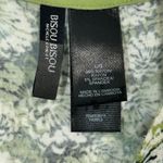 Bisou Bisou Green Floral Sleeveless Ruched Top L Large Y2K Cottagecore Stretch Photo 6