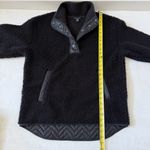 Athleta Winter Cozy Black Sherpa Quilted Snap Sweatshirt Size M Photo 9