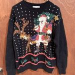 Casual Corner Pullover Christmas Holiday Sweater Size S‎ Black Photo 0