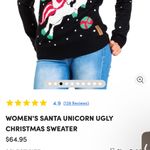 Tipsy Elves Women Santa Unicorn Ugly Christmas Sweater by Size Small Photo 8