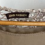 John Fashion Taupe Tan Crochet & Lace Layered Long Sleeve Sweater Blouse Top L Size L Photo 3