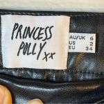 Princess Polly  Black Faux Leather Flare Pants SZ:2 Photo 9