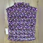 Maeve NWT Anthropologie Mock-Neck Mesh Muscle Top - XL - Navy Photo 5