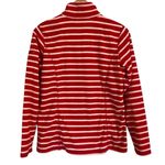L.L.Bean Women’s Red and White Striped Full Zip Fleece Jacket Size Small Photo 2