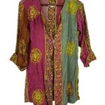 Soft Surroundings Carnival Batik Topper Open Front Beaded cardigan coat size XS Photo 0