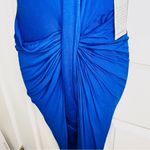 The Vanity Room Cap Sleeve Twist Asymmetrical Bodycon Tshirt Dress Royal Blue S Photo 4