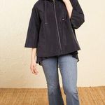 Lafayette 148  Sz 4 Jacket Linen Blend New York Navy Full Zip 3/4 Sleeve Pocket Photo 0