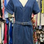 White House | Black Market  Blue Denim V-Neck Sheath Dress Photo 0