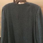 St. John ππ Open Front Basketweave Knit Tweed Boucle Jacket Green Black XL NWT Photo 3