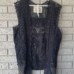 Johnny Was Vintage  Vest Crochet Black Boho Eyelet Embroidered Size Small Photo 1