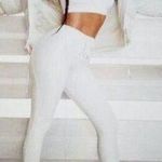 Good American Good Waist Crop Ivory Lace Up Bombshell Legging Size 6= 3XL Photo 0