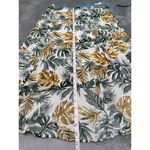 Ember Green White Tropical Leaf Ruffle Asymmetrical A Line Skirt Large Cruise Photo 7