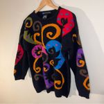 Vintage IB Diffusion Sport Abstract Lambswool Crazy 80s Design Sweater L Pink Size L Photo 3