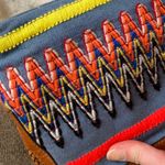 Tory Burch EUCđĽAUTHENTIC linen/braided leather zip top crossbody with tassels Photo 8