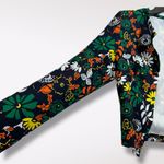 Emery Rose XS Open Cardigan Black Floral Colorful Top Formal Party Cropped Black Photo 2