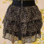 Floral Tiered Exposed wide band waistband Mini Skirt Green Size M Photo 0