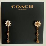 Coach NWT Daisy Dangle Drop Stud Earrings in Gold Photo 0