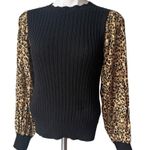 Current Air Cheetah Contrast Sweater Top Photo 6