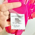 See By Chloe  Pink Plaid Silk Tie Front Tunic Dress Photo 8